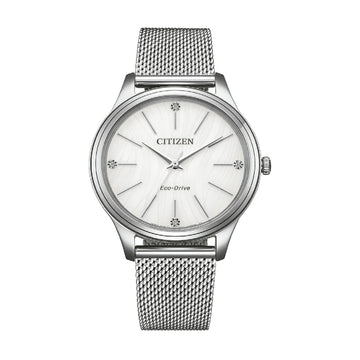 Orologio Citizen Eco drive bracciale mesh in acciaio grigio MISURA UNICA