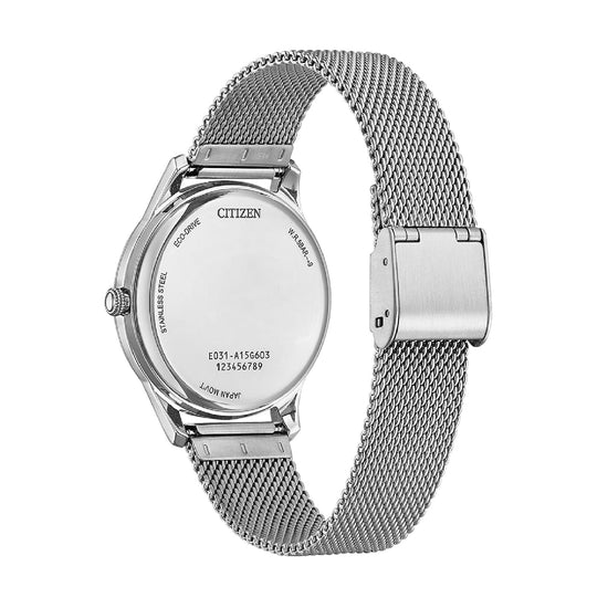 Orologio Citizen Eco drive bracciale mesh in acciaio grigio MISURA UNICA