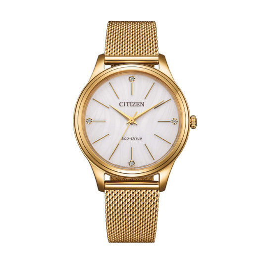 Orologio Citizen acciaio dorato quadrante con indici cristallo MISURA UNICA