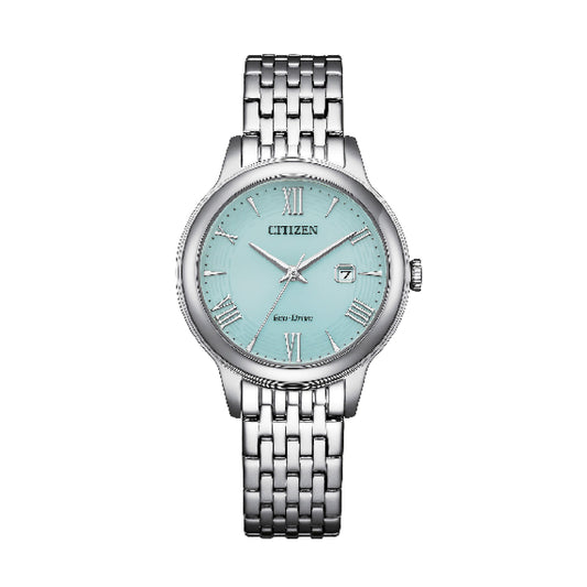 Orologio donna Citizen Eco Drive in acciaio quadrante azzurro MISURA UNICA