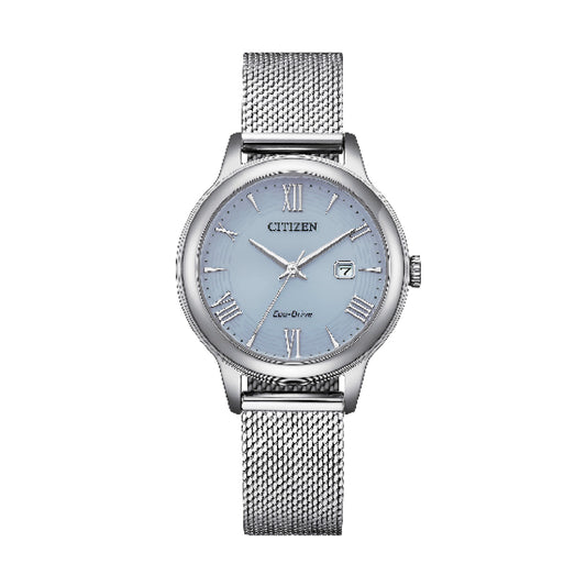 Orologio donna Citizen Eco Drive in acciaio quadrante azzurro MISURA UNICA