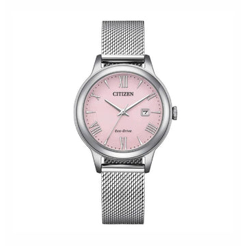 Orologio donna Citizen Eco Drive in acciaio con quadrante rosa MISURA UNICA