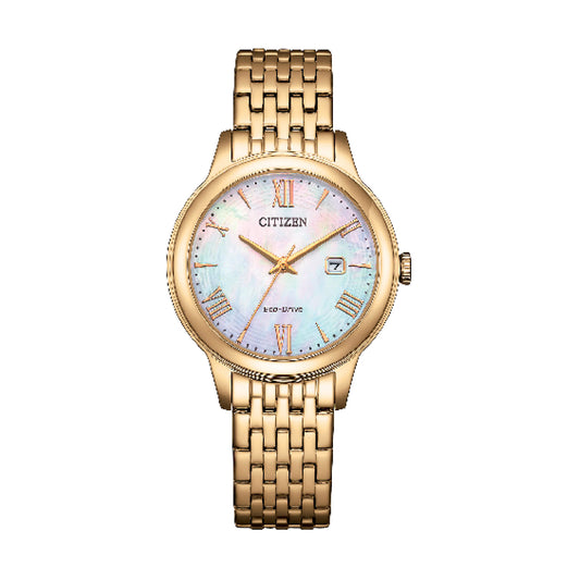 Orologio donna Citizen Eco Drive in acciaio dorato madreperla MISURA UNICA