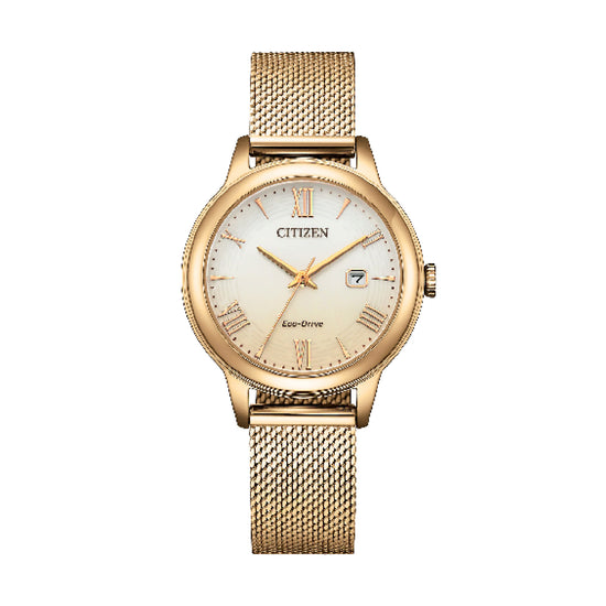 Orologio donna Citizen Eco Drive in acciaio dorato maglia mesh MISURA UNICA