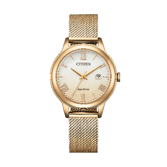 Orologio donna Citizen Eco Drive in acciaio dorato maglia mesh MISURA UNICA