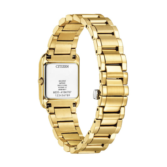 Orologio solo tempo Citizen Square in acciaio dorato da donna MISURA UNICA