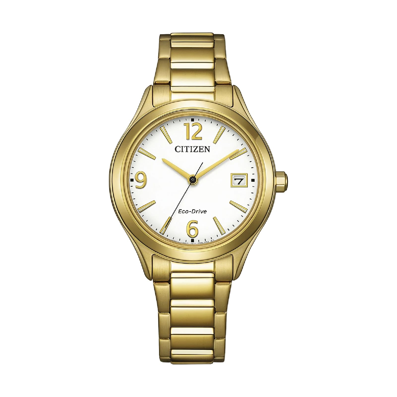 Orologio Citizen Eco drive acciaio dorato quadrante bianco donna MISURA UNICA