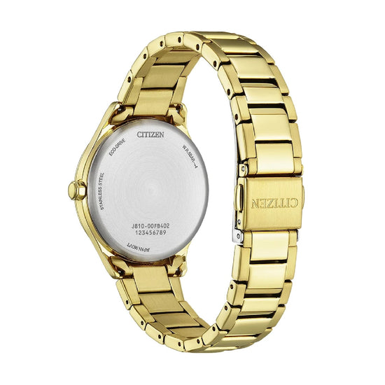 Orologio Citizen Eco drive acciaio dorato quadrante verde donna MISURA UNICA