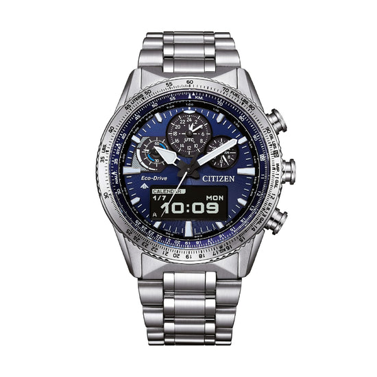 Orologio multifunzione Citizen con quadrante blu da uomo MISURA UNICA