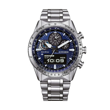 Orologio multifunzione Citizen con quadrante blu da uomo MISURA UNICA