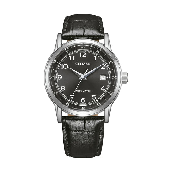 Orologio solo tempo Citizen cassa acciaio cinturino pelle nera MISURA UNICA