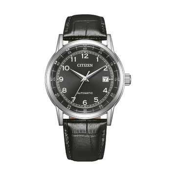 Orologio solo tempo Citizen cassa acciaio cinturino pelle nera MISURA UNICA