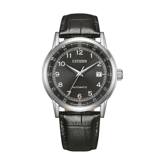 Orologio solo tempo Citizen cassa acciaio cinturino pelle nera MISURA UNICA