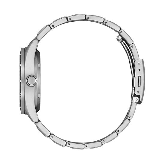 Orologio solo tempo Citizen in acciaio con quadrante nero MISURA UNICA