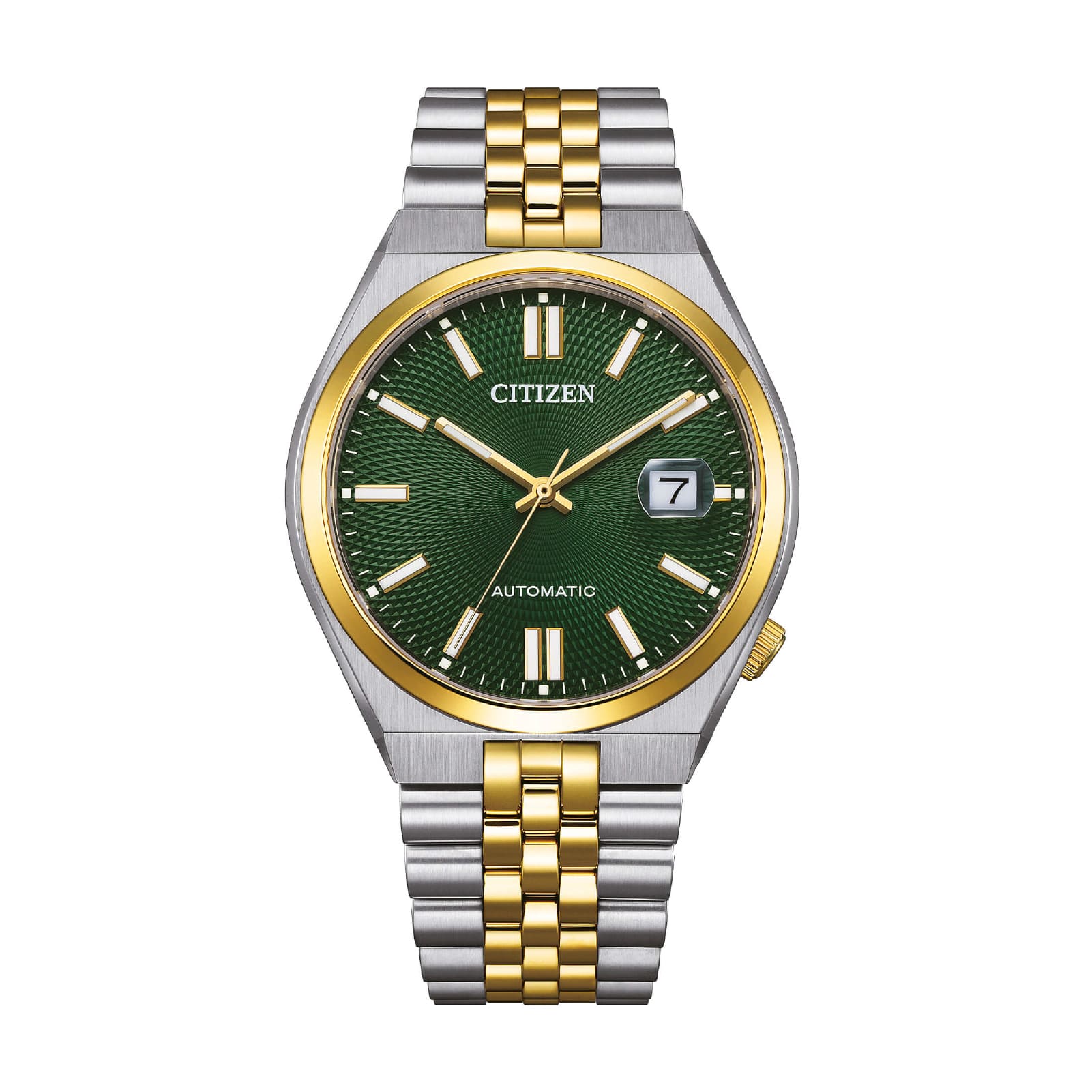 Orologio solo tempo Citizen bicolore con quadrante verde MISURA UNICA