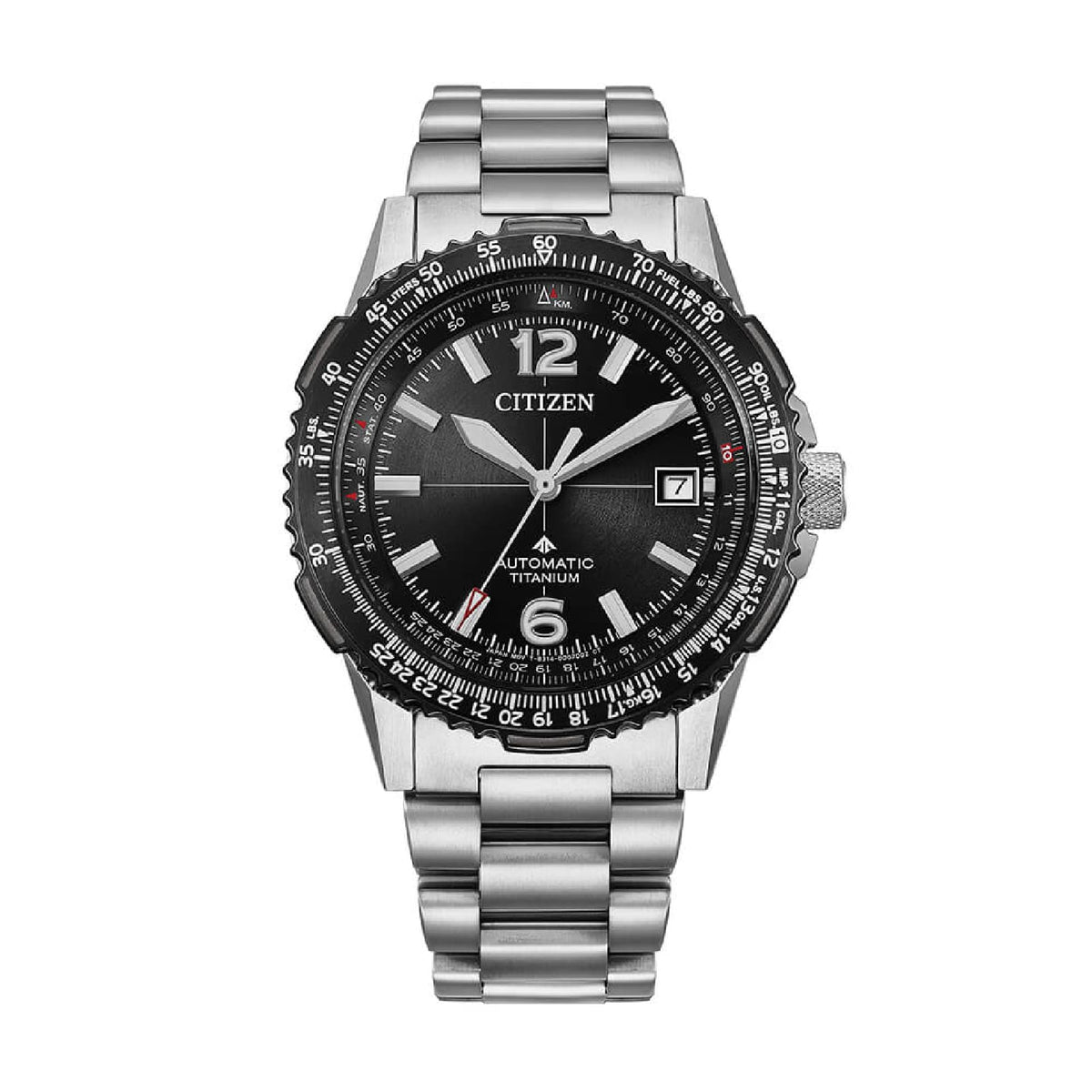 Orologio solo tempo Citizen Navihawk in acciaio e nero MISURA UNICA