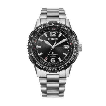 Orologio solo tempo Citizen Navihawk in acciaio e nero MISURA UNICA