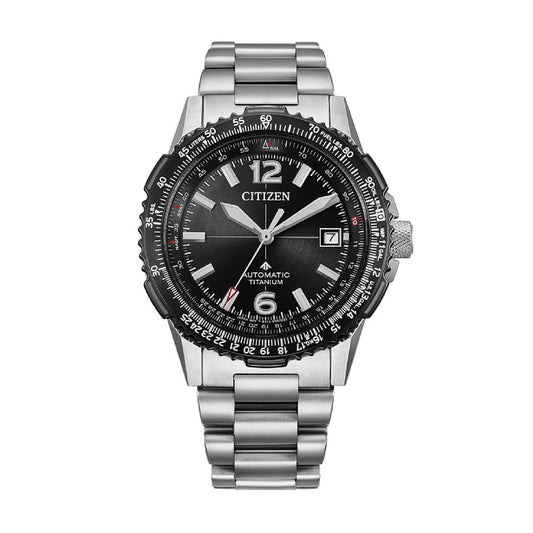 Orologio solo tempo Citizen Navihawk in acciaio e nero MISURA UNICA