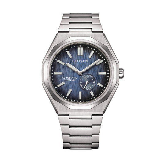 Orologio automatico Citizen in super titanio quadrante blu MISURA UNICA