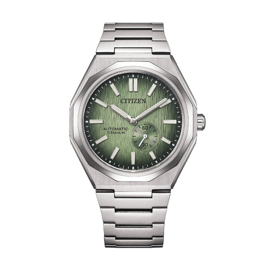 Orologio automatico Citizen in super titanio quadrante verde MISURA UNICA