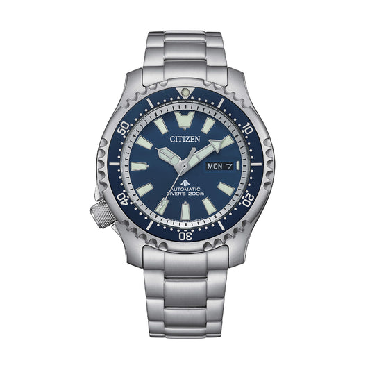 Orologio solo tempo Citizen in acciaio argento e blu da uomo MISURA UNICA
