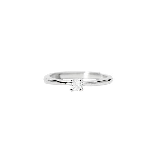 Anello solitario Mabina My Diamond in argento diamante 0,14ct Regolabile dalla 11 alla 19