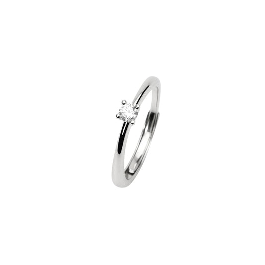 Anello solitario Mabina My Diamond in argento diamante 0,14ct Regolabile dalla 11 alla 19