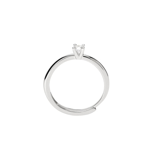 Anello solitario Mabina My Diamond in argento diamante 0,14ct Regolabile dalla 11 alla 19