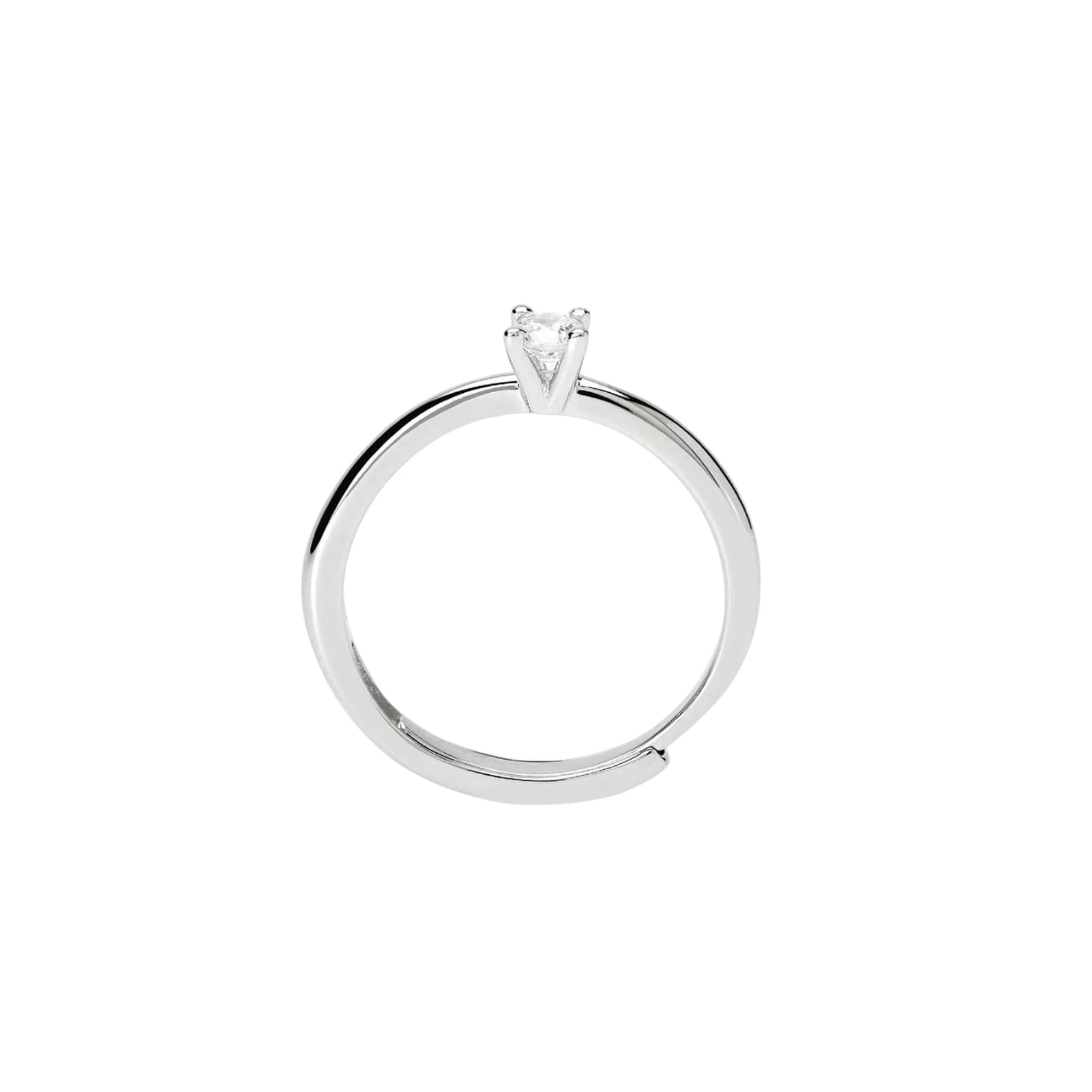 Anello solitario Mabina My Diamond in argento diamante 0,14ct Regolabile dalla 11 alla 19