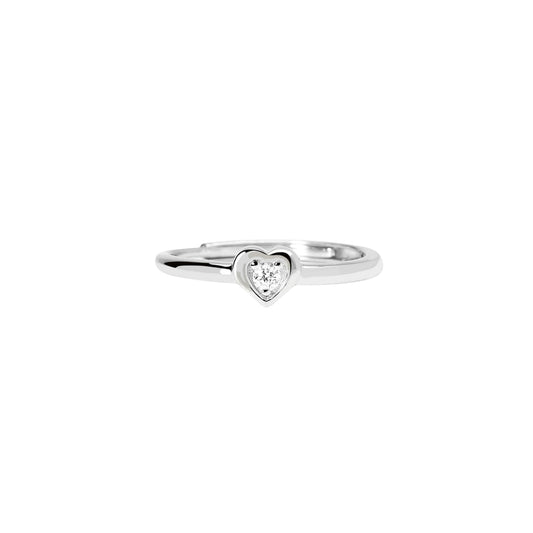 Anello Mabina My Diamond in argento con cuore diamante 0,05ct Regolabile dalla 11 alla 19