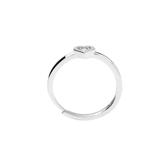 Anello Mabina My Diamond in argento con cuore diamante 0,05ct Regolabile dalla 11 alla 19
