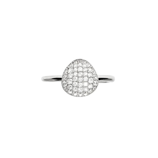 Anello regolabile Mabina in argento e pavè di zirconi Regolabile dalla 11 alla 19
