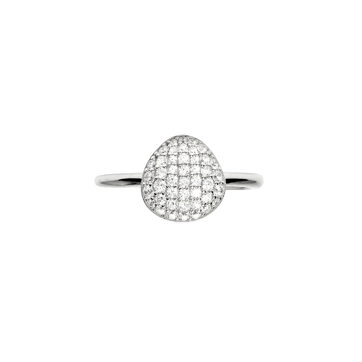 Anello regolabile Mabina in argento e pavè di zirconi Regolabile dalla 11 alla 19