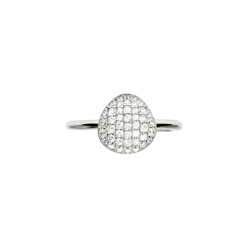 Anello regolabile Mabina in argento e pavè di zirconi Regolabile dalla 11 alla 19