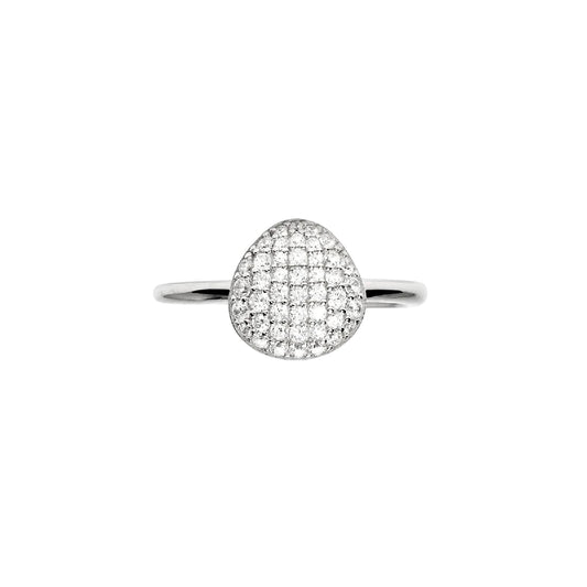 Anello regolabile Mabina in argento e pavè di zirconi Regolabile dalla 11 alla 19