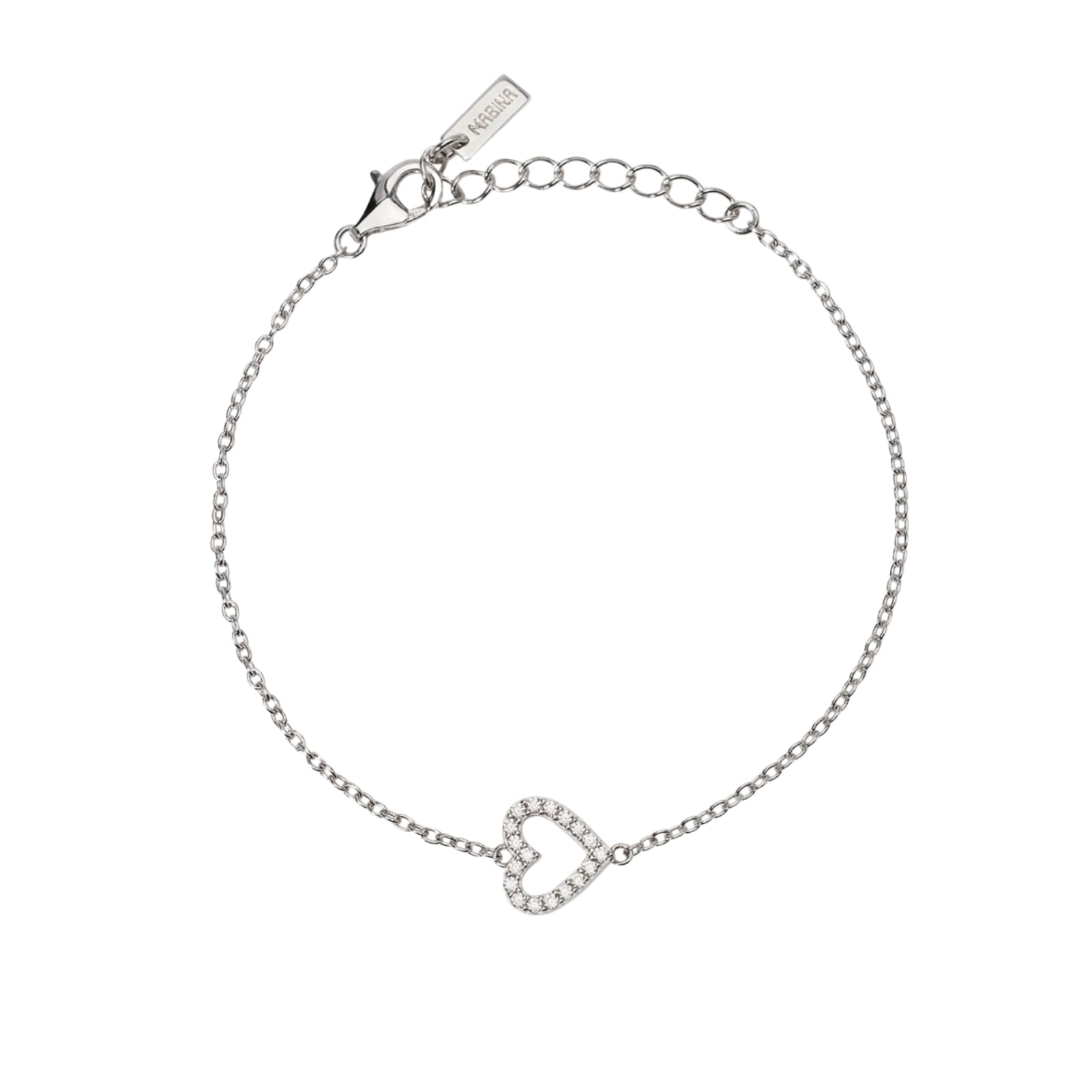 Bracciale Mabina con cuore e diamanti Lab Grown