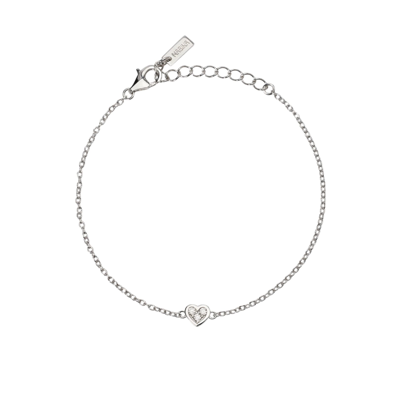 Bracciale Mabina con cuore centrale e diamanti Lab Grown