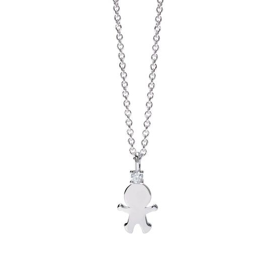 Collana Mabina con bimbo e diamante Lab Grown