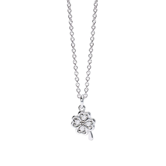 Collana Mabina con diamante Lab Grown e quadrifoglio