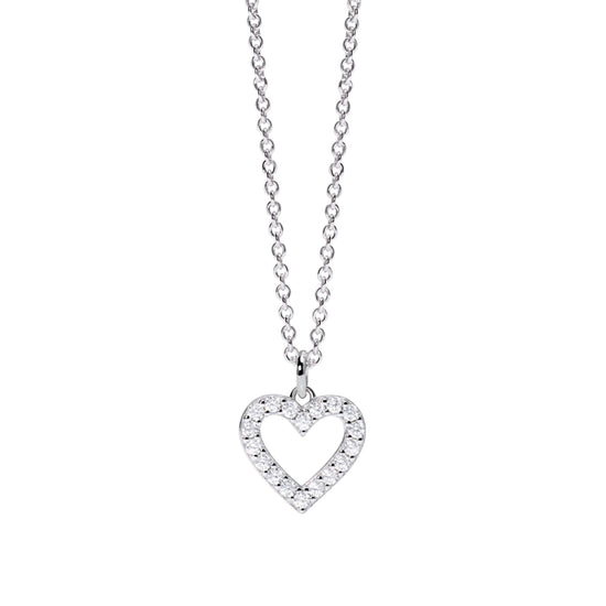 Collana Mabina cuore pendente e diamanti Lab Grown