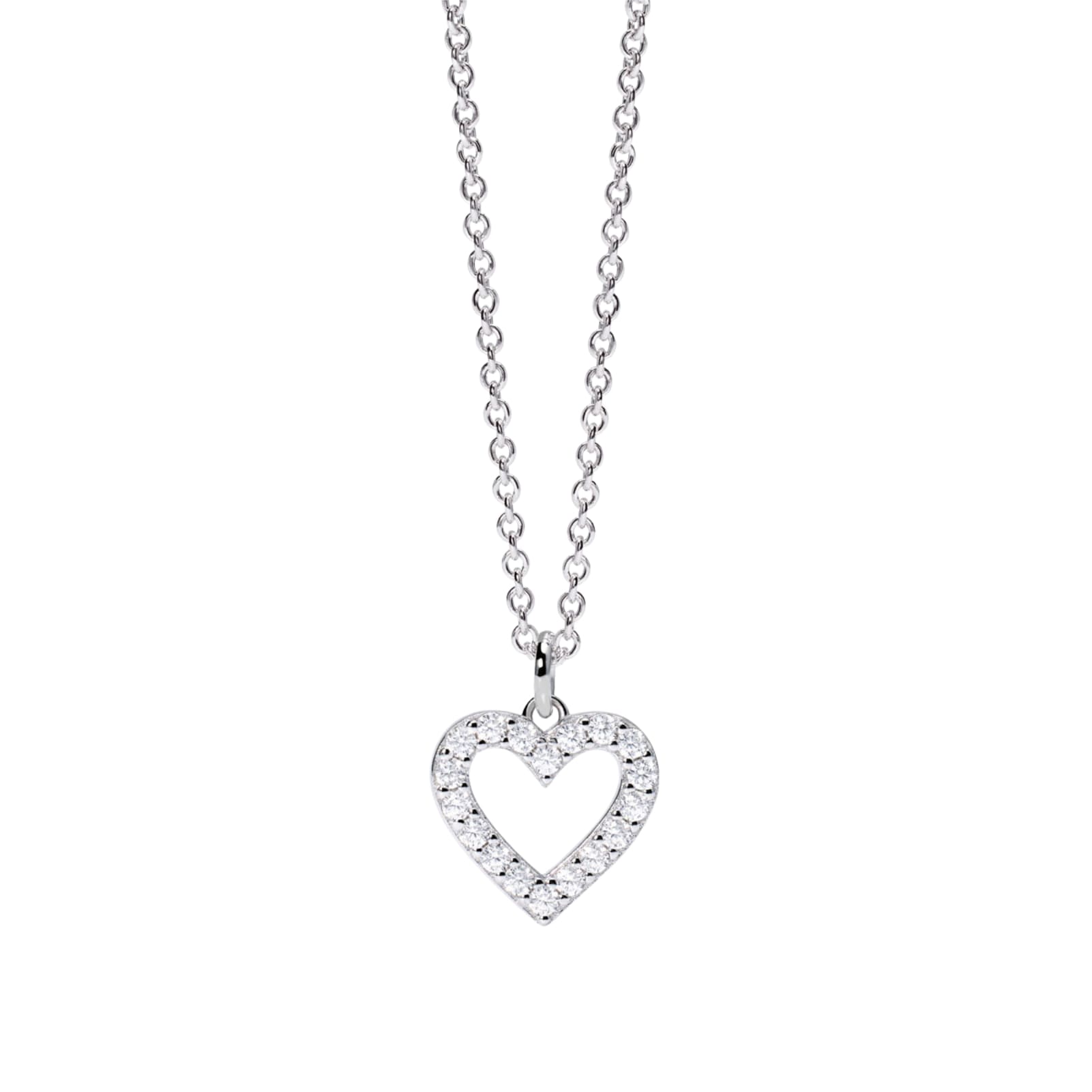 Collana Mabina cuore pendente e diamanti Lab Grown