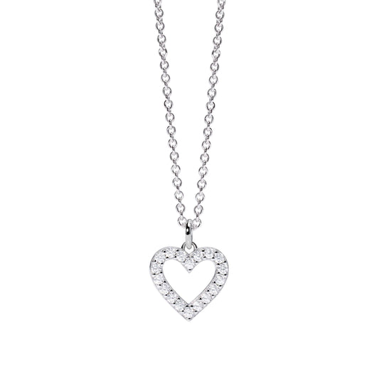 Collana Mabina cuore pendente e diamanti Lab Grown