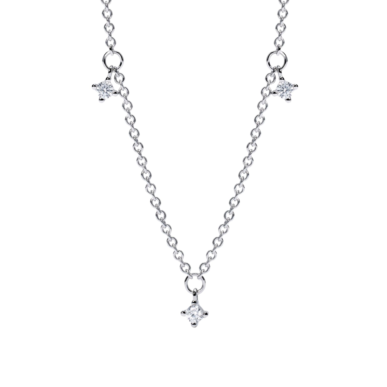 Collana Mabina con tre diamanti Lab Grown 