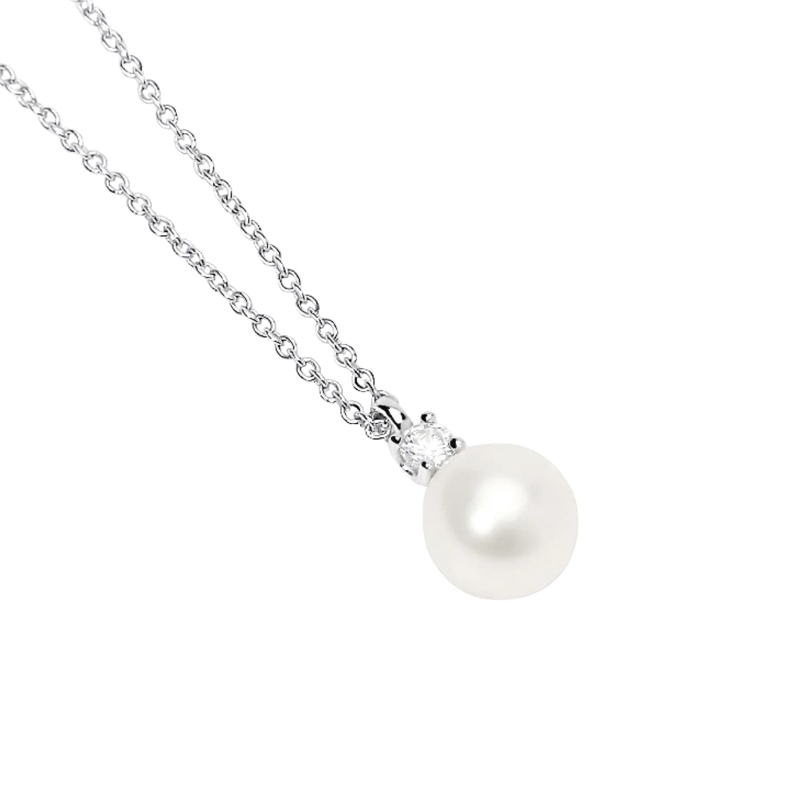 Collana Mabina My Diamond in argento perla e diamante 0,08ct MISURA UNICA