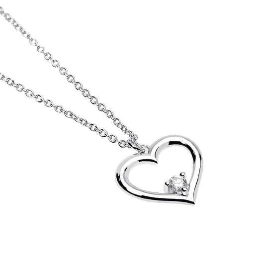 Collana Mabina My Diamond in argento cuore con diamante 0,075ct MISURA UNICA