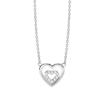 Collana Mabina My Diamond in argento cuori e diamante 0,09ct MISURA UNICA