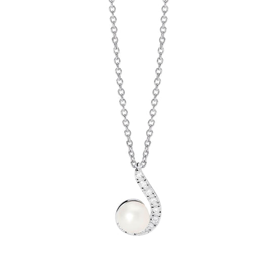 Collana Mabina My Diamond in argento perla e diamante pendente MISURA UNICA