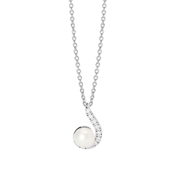 Collana Mabina My Diamond in argento perla e diamante pendente MISURA UNICA