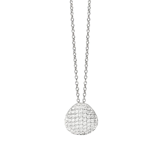 Collana catena Mabina in argento con pendente pavè di zirconi MISURA UNICA