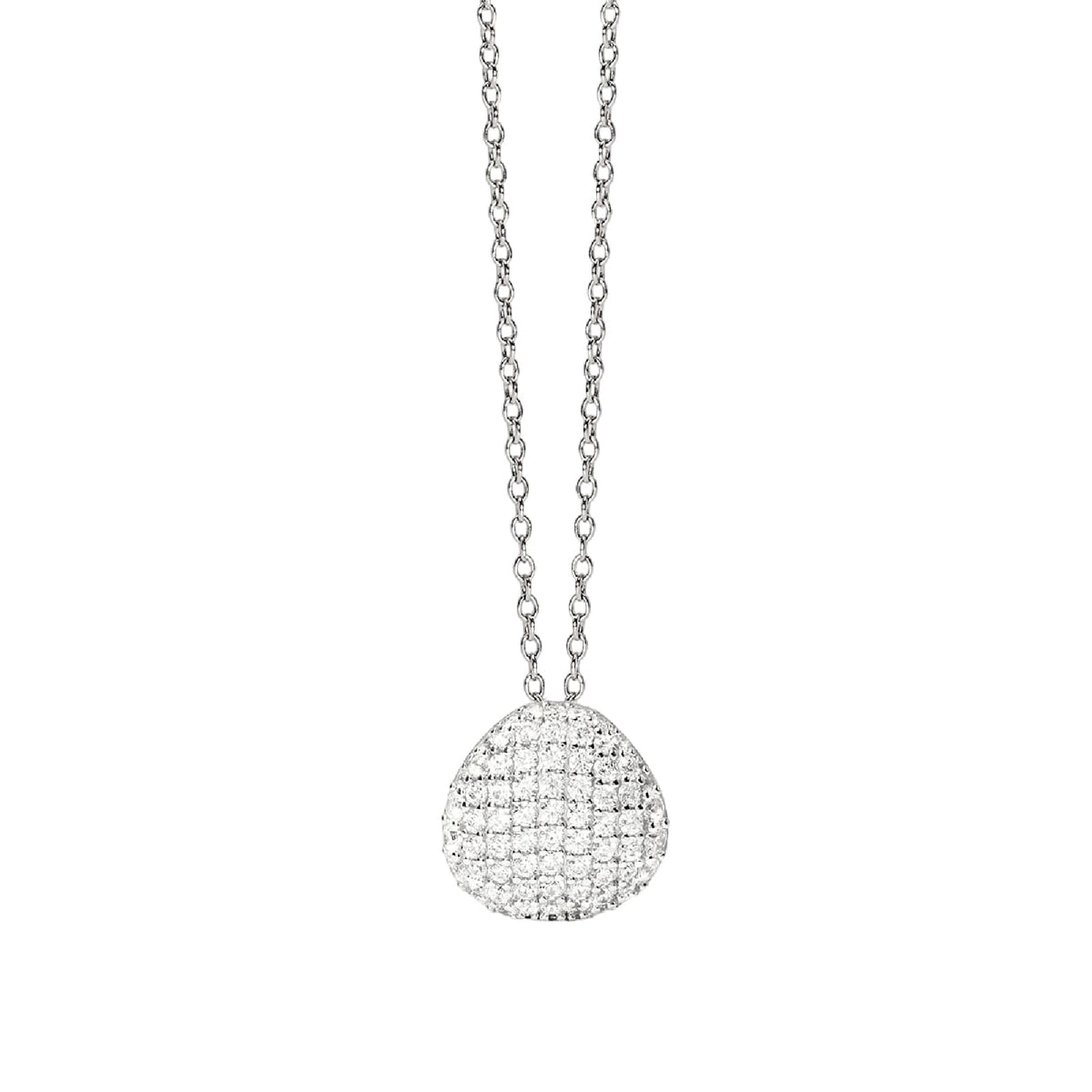 Collana catena Mabina in argento con pendente pavè di zirconi MISURA UNICA